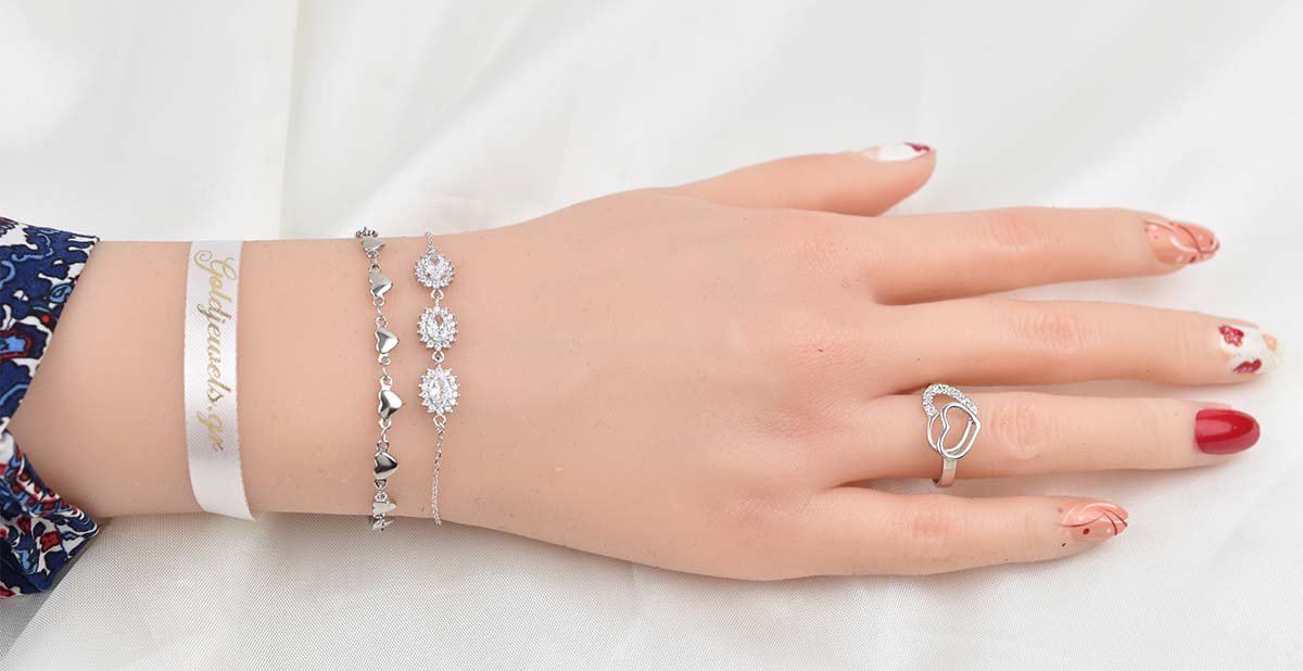 Ασημένιο Δαχτυλίδι Double Hearts 925